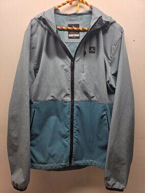 Rip Curl Mens M Anti Series Jacket Blue Hooded Windbreaker Water Wind Resistant